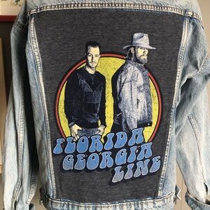 Florida Georgia Line Up-Cycled Denim Jacket Size Women’s Large